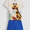 JOJO MAMAN BÉBÉ 2-Piece Giraffe Applique T-Shirt & Short Set Up To 3 mths