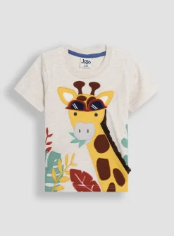 JOJO MAMAN BÉBÉ 2-Piece Giraffe Applique T-Shirt & Short Set Up To 3 mths