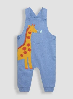 JOJO MAMAN BÉBÉ 2-Piece Giraffe Applique Dungarees & T-Shirt Set 3-6 months