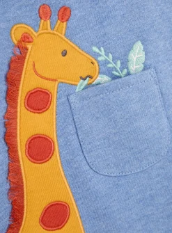 JOJO MAMAN BÉBÉ 2-Piece Giraffe Applique Dungarees & T-Shirt Set 3-6 months