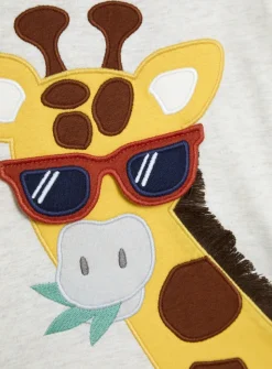 JOJO MAMAN BÉBÉ 2-Piece Giraffe Applique T-Shirt & Short Set Up To 3 mths