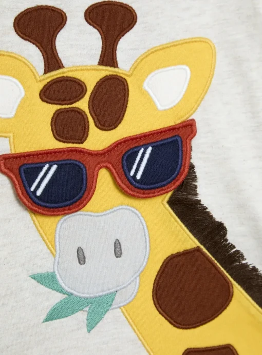 JOJO MAMAN BÉBÉ 2-Piece Giraffe Applique T-Shirt & Short Set Up To 3 mths