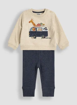 JOJO MAMAN BÉBÉ 2-Piece Safari Applique Sweatshirt & Leggings Set 6-12 months