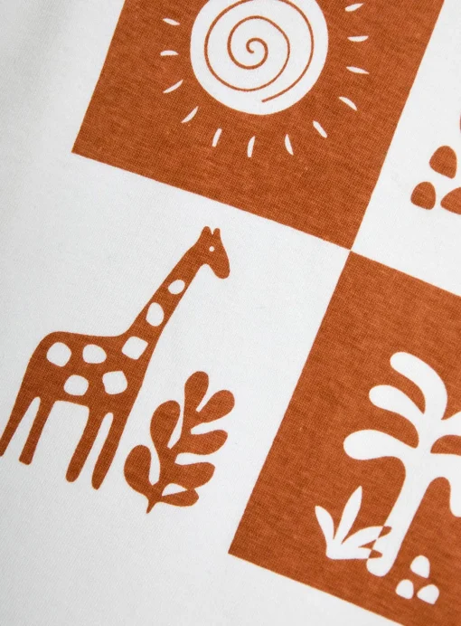 JOJO MAMAN BÉBÉ 2-Piece Safari Print & Stripe Short Set Up To 3 mths