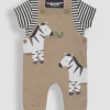 JOJO MAMAN BÉBÉ 2-Piece Zebra Applique Dungarees & Rib T-Shirt Set Up To 3 mths
