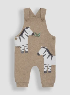 JOJO MAMAN BÉBÉ 2-Piece Zebra Applique Dungarees & Rib T-Shirt Set Up To 3 mths