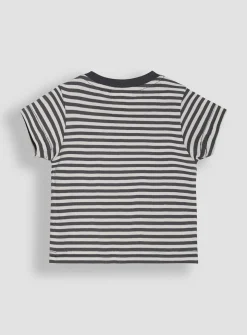 JOJO MAMAN BÉBÉ 2-Piece Zebra Applique Dungarees & Rib T-Shirt Set Up To 3 mths