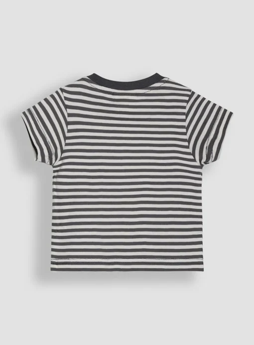 JOJO MAMAN BÉBÉ 2-Piece Zebra Applique Dungarees & Rib T-Shirt Set Up To 3 mths
