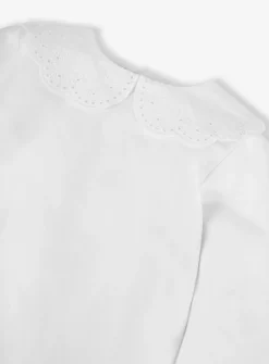 JOJO MAMAN BÉBÉ Pretty Top With Broderie Collar 6-12 months