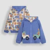 JOJO MAMAN BÉBÉ Safari Animals Applique Reversible Hoodie Up To 3 mths