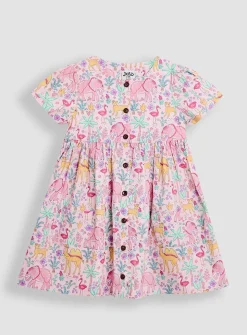 JOJO MAMAN BÉBÉ Safari Animals Button Front Dress 6-12 months