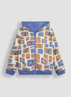 JOJO MAMAN BÉBÉ Safari Animals Applique Reversible Hoodie Up To 3 mths