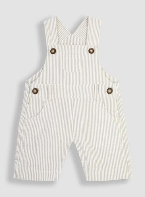 JOJO MAMAN BÉBÉ Seersucker Stripe Dungarees 3-6 months