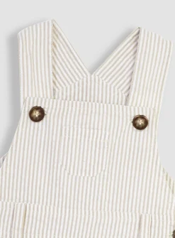 JOJO MAMAN BÉBÉ Seersucker Stripe Dungarees 3-6 months