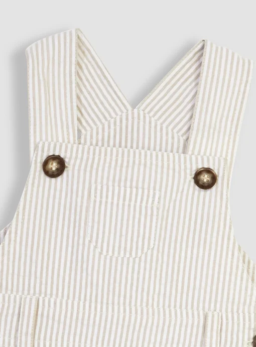 JOJO MAMAN BÉBÉ Seersucker Stripe Dungarees 3-6 months