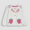 JOJO MAMAN BÉBÉ Strawberry Applique Pocket Cardigan 6-12 months