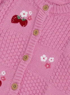 JOJO MAMAN BÉBÉ Strawberry Embroidered Cardigan 6-12 months