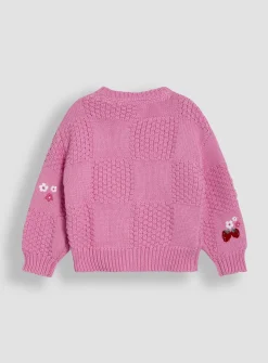 JOJO MAMAN BÉBÉ Strawberry Embroidered Cardigan 6-12 months