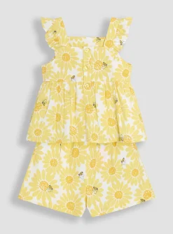 JOJO MAMAN BÉBÉ Sunflower Gingham Blouse & Shorts Set 6-12 months