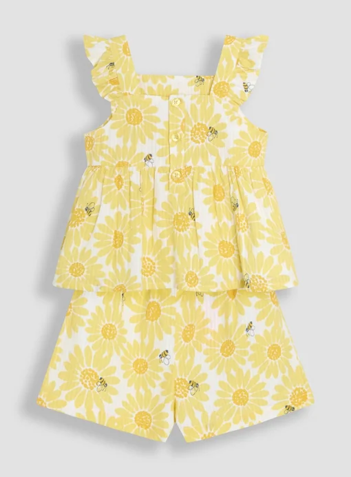 JOJO MAMAN BÉBÉ Sunflower Gingham Blouse & Shorts Set 6-12 months