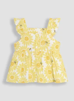JOJO MAMAN BÉBÉ Sunflower Gingham Blouse & Shorts Set 6-12 months