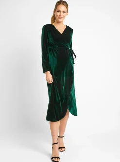 JOJO MAMAN BÉBÉ Velvet Maternity & Nursing Wrap Dress S