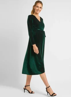 JOJO MAMAN BÉBÉ Velvet Maternity & Nursing Wrap Dress S