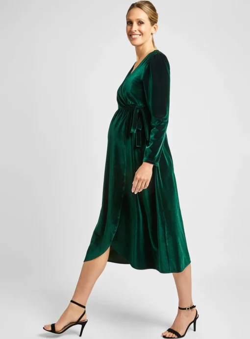 JOJO MAMAN BÉBÉ Velvet Maternity & Nursing Wrap Dress S