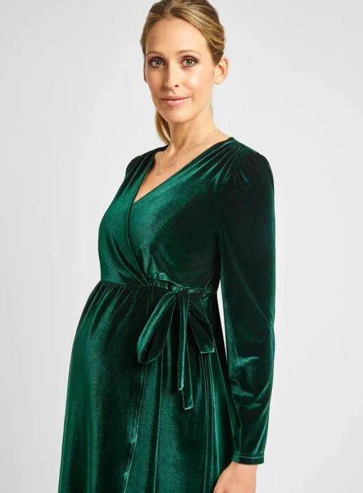 JOJO MAMAN BÉBÉ Velvet Maternity & Nursing Wrap Dress S