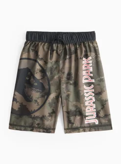 Jurassic Park Khaki Camo Swim Shorts 4 years