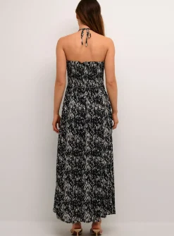 KAFFE Amber Tie Neck Strapless Maxi Dress Multi 10
