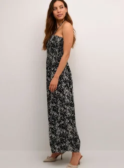 KAFFE Amber Tie Neck Strapless Maxi Dress Multi 10