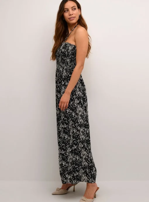 KAFFE Amber Tie Neck Strapless Maxi Dress Multi 10