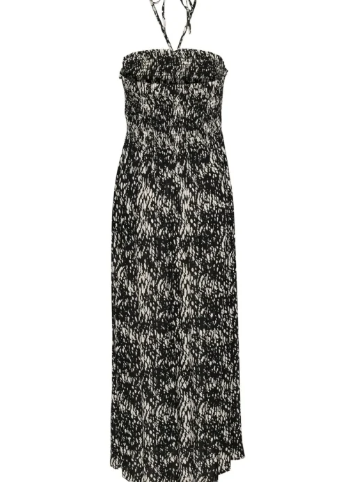 KAFFE Amber Tie Neck Strapless Maxi Dress Multi 10