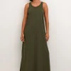KAFFE Ditte Sleeveless Jersey Maxi Dress Green XS