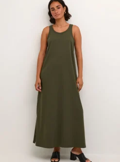 KAFFE Ditte Sleeveless Jersey Maxi Dress Green XS