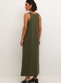 KAFFE Ditte Sleeveless Jersey Maxi Dress Green XS