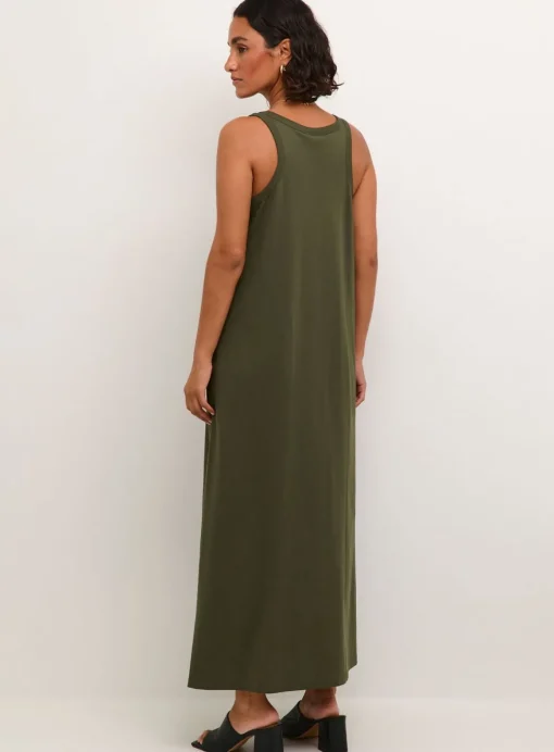 KAFFE Ditte Sleeveless Jersey Maxi Dress Green XS