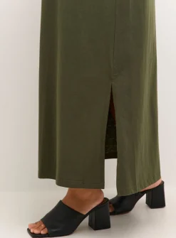 KAFFE Ditte Sleeveless Jersey Maxi Dress Green XS