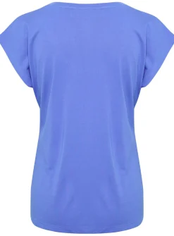 KAFFE Lise V Neck Short Sleeve T Shirt Blue S