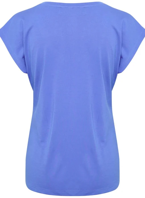 KAFFE Lise V Neck Short Sleeve T Shirt Blue S