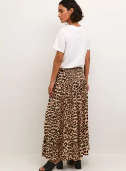 KAFFE Maxi Smock Waist A Line Fit Skirt Multi XS-S