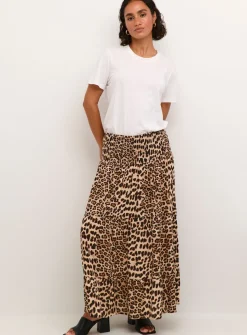 KAFFE Maxi Smock Waist A Line Fit Skirt Multi XS-S