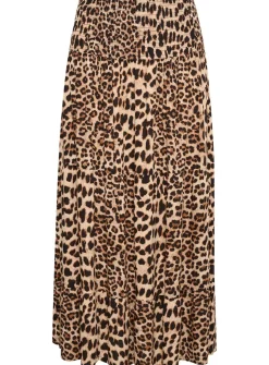 KAFFE Maxi Smock Waist A Line Fit Skirt Multi XS-S