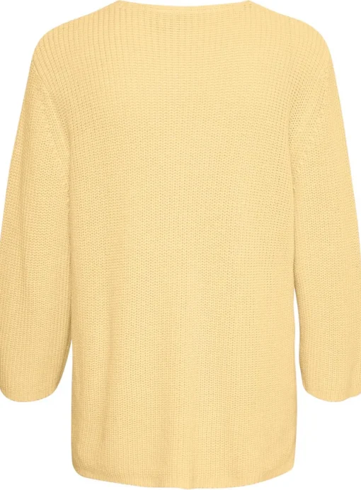 KAFFE Merian V Neck Cropped Sleeve Pullover Yellow XS