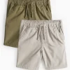 Khaki & Grey Shorts 2 Pack 1-2 years