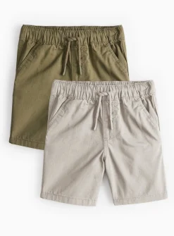 Khaki & Grey Shorts 2 Pack 1-2 years