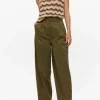 Khaki Barrel Leg Chino Trousers 8L