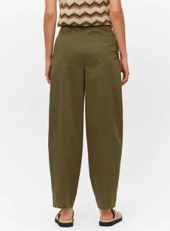 Khaki Barrel Leg Chino Trousers 8L