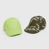Khaki Camo & Green Caps 2 Pack 1-2 years